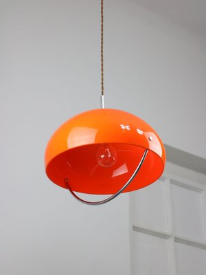 Space Age Italian Orange Acrylic Glass Pendant Lamp, 1970s-HGJ-1787642