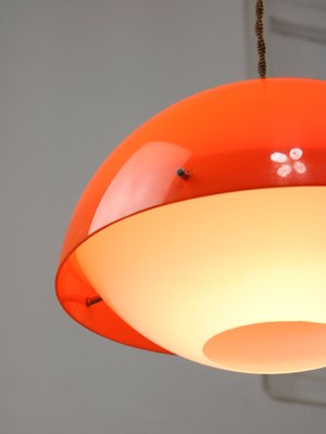 Space Age Italian Orange Acrylic Glass Pendant Lamp, 1970s-HGJ-1757216