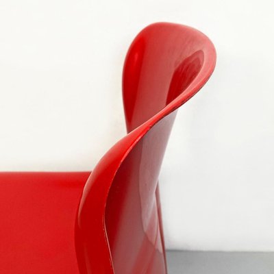 Space Age Italian Red Plastic Chairs by Carlo Bartoli for Kartell, 1970s, Set of 2-GDD-1291580