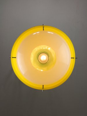 Space Age Italian Yellow Acrylic Glass Pendant Lamp, 1970s-HGJ-1757215