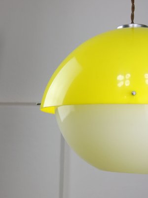 Space Age Italian Yellow Acrylic Glass Pendant Lamp, 1970s-HGJ-1757215