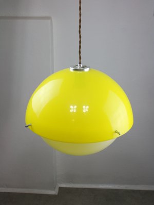 Space Age Italian Yellow Acrylic Glass Pendant Lamp, 1970s-HGJ-1757215