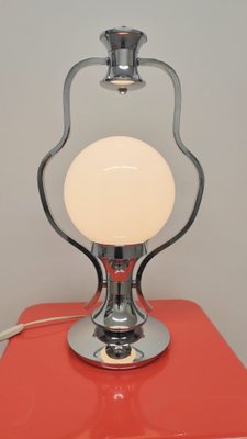 Space Age Lamp in Chromed Metal and Murano Glass, 1960s-AKW-2019675