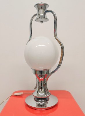 Space Age Lamp in Chromed Metal and Murano Glass, 1960s-AKW-2019675