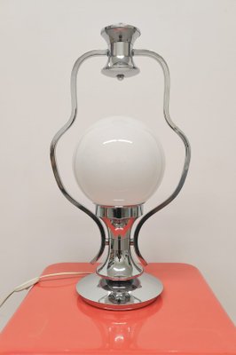 Space Age Lamp in Chromed Metal and Murano Glass, 1960s-AKW-2019675