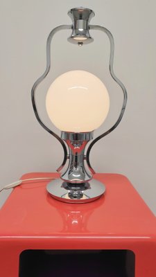 Space Age Lamp in Chromed Metal and Murano Glass, 1960s-AKW-2019675