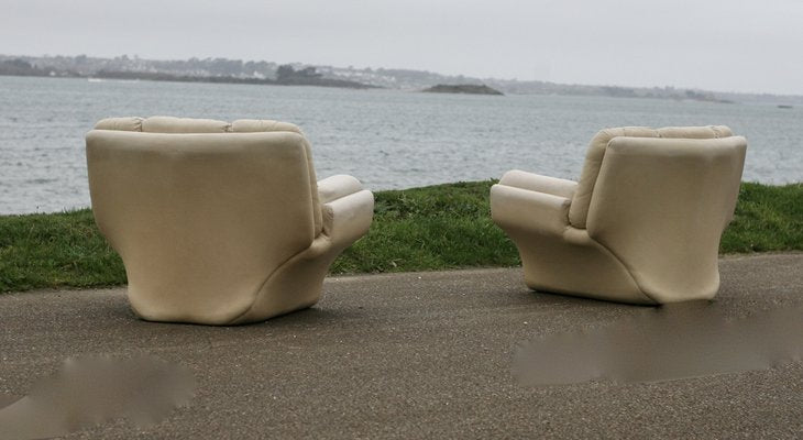 Space Age Leather Armchairs, 1970s, Set of 2-MAO-1785405