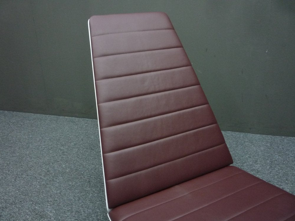 Space Age Leather & Fiberglass Lounge Chair, 1980s