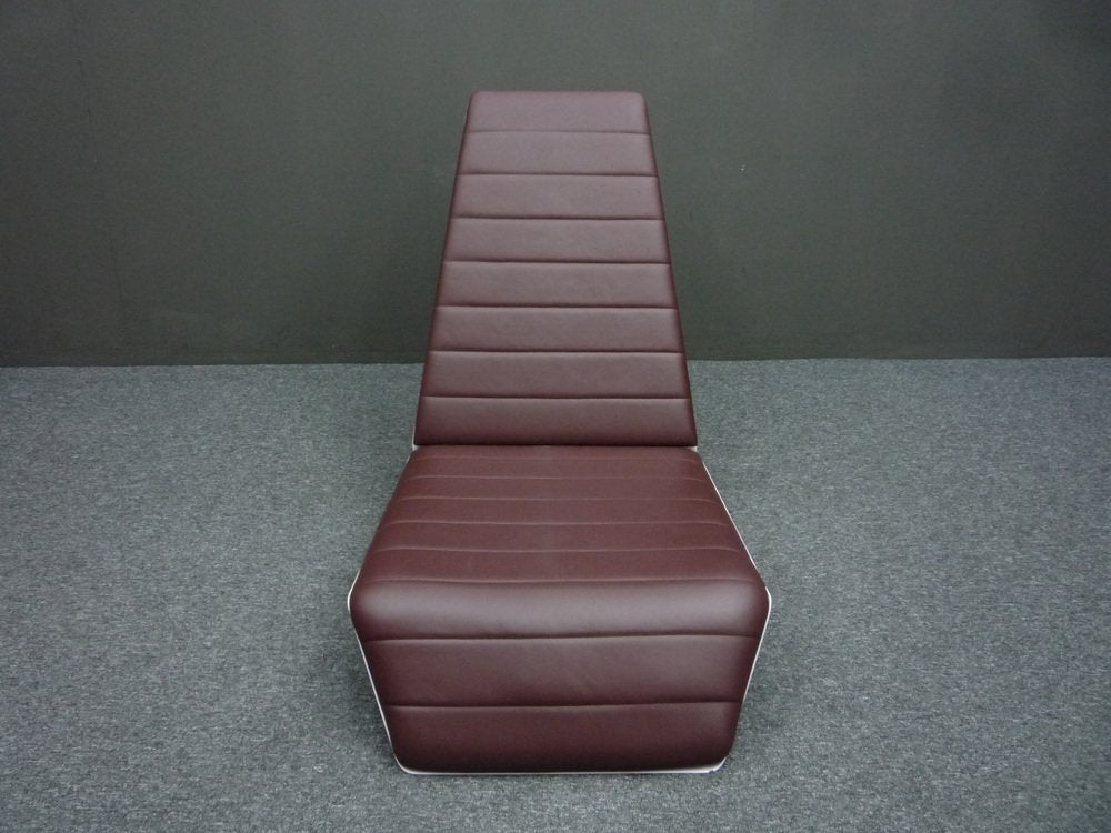 Space Age Leather & Fiberglass Lounge Chair, 1980s