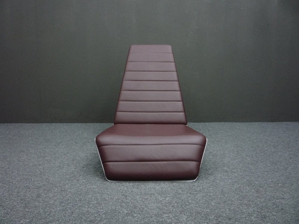 Space Age Leather & Fiberglass Lounge Chair, 1980s