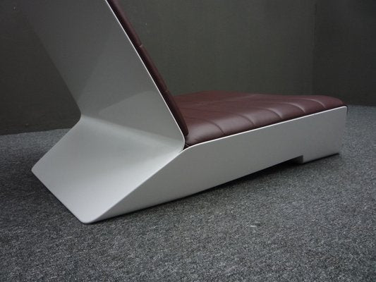 Space Age Leather & Fiberglass Lounge Chair, 1980s-UG-1813488