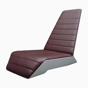 Space Age Leather & Fiberglass Lounge Chair, 1980s-UG-1813488