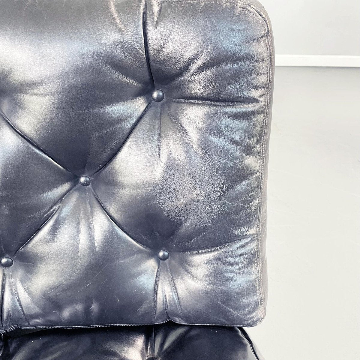 Space Age Leather Swivel Chair from Play, Italy, 1970s