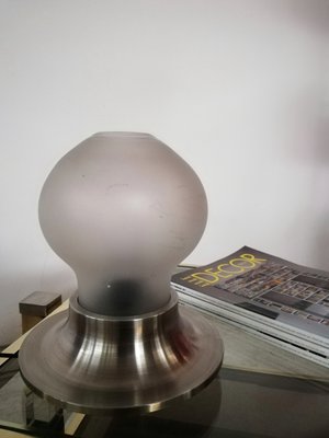 Space Age Metal & Etched Glass Table Lamp, 1970-UIW-1134296