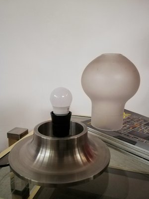 Space Age Metal & Etched Glass Table Lamp, 1970-UIW-1134296