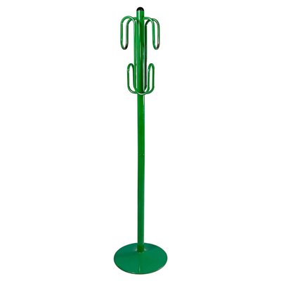 Space Age Modern Italian Floor Coat Hanger in Green Metal, 1970s-GDD-1815889