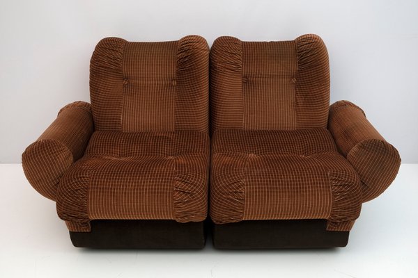 Space Age Modular Sofa in Velvet, Italy, 1970s, Set of 2-FER-1326010