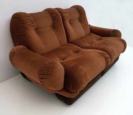 Space Age Modular Sofa in Velvet, Italy, 1970s, Set of 2-FER-1326010