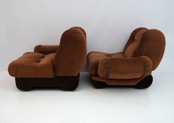 Space Age Modular Sofa in Velvet, Italy, 1970s, Set of 2-FER-1326010