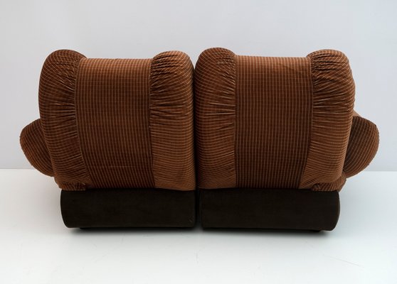 Space Age Modular Sofa in Velvet, Italy, 1970s, Set of 2-FER-1326010