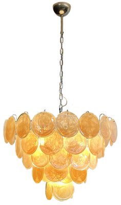 Space Age Murano Chandelier 57 Gold Alabaster Iridescent Glasses, 1990s-OVO-1707000