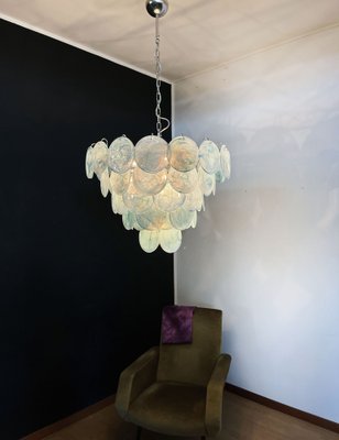 Space Age Murano Chandelier with 57 Blue Albaster Iridescent Glasses, 1990s-FHZ-1818502