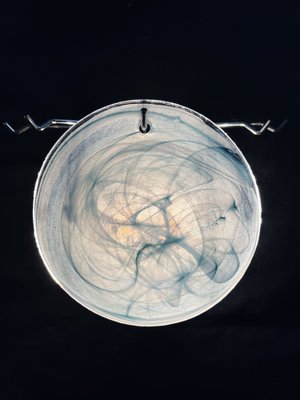 Space Age Murano Chandelier with 57 Blue Albaster Iridescent Glasses, 1990s-FHZ-1818502