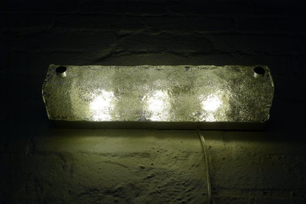 Space Age Murano Ice Glass Bathroom Wall Lamp with Socket from Hillebrand Lighting, 1970s-VRE-984374