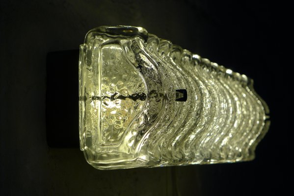 Space Age Murano Structured Ice Glass Model A241 Wall Lamp from Glashütte Limburg, 1970s-VRE-984385