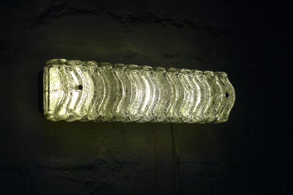 Space Age Murano Structured Ice Glass Model A241 Wall Lamp from Glashütte Limburg, 1970s-VRE-984385