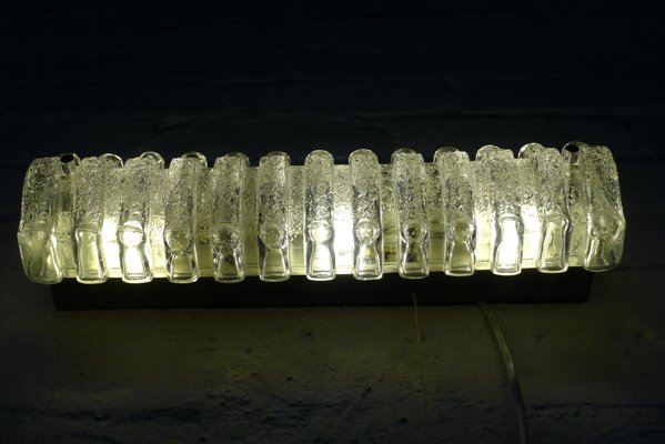 Space Age Murano Structured Ice Glass Model A241 Wall Lamp from Glashütte Limburg, 1970s-VRE-984385