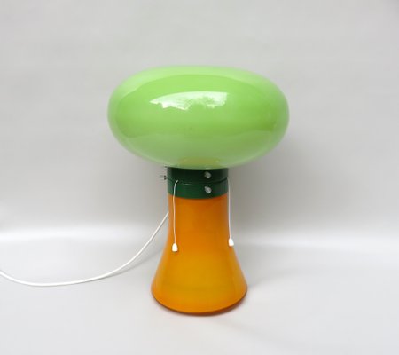 Space Age Mushroom Table Lamp in Orange & Green, 1970s-EY-1293610