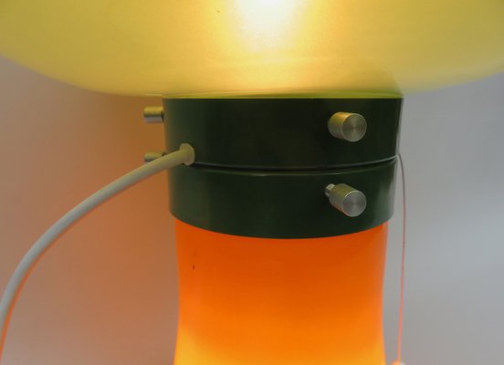 Space Age Mushroom Table Lamp in Orange & Green, 1970s-EY-1293610