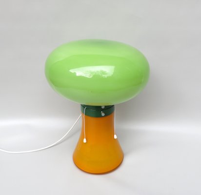 Space Age Mushroom Table Lamp in Orange & Green, 1970s-EY-1293610