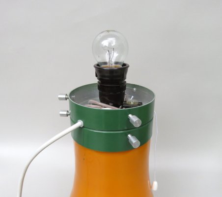 Space Age Mushroom Table Lamp in Orange & Green, 1970s-EY-1293610