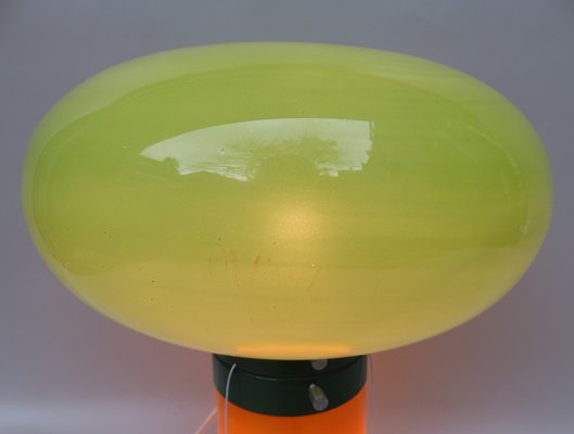 Space Age Mushroom Table Lamp in Orange & Green, 1970s-EY-1293610