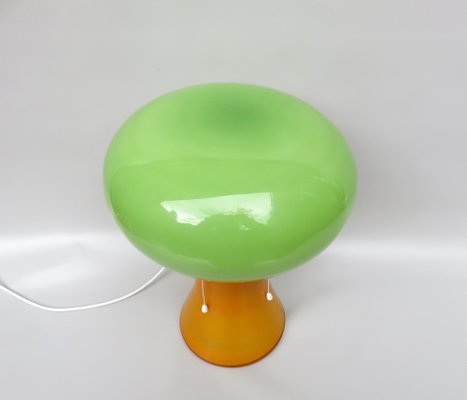 Space Age Mushroom Table Lamp in Orange & Green, 1970s-EY-1293610