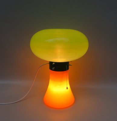 Space Age Mushroom Table Lamp in Orange & Green, 1970s-EY-1293610