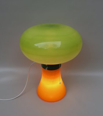 Space Age Mushroom Table Lamp in Orange & Green, 1970s-EY-1293610