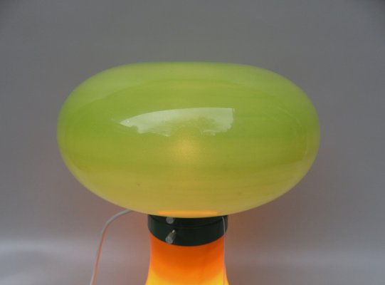 Space Age Mushroom Table Lamp in Orange & Green, 1970s-EY-1293610