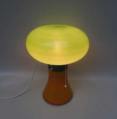 Space Age Mushroom Table Lamp in Orange & Green, 1970s-EY-1293610