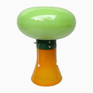 Space Age Mushroom Table Lamp in Orange & Green, 1970s-EY-1293610