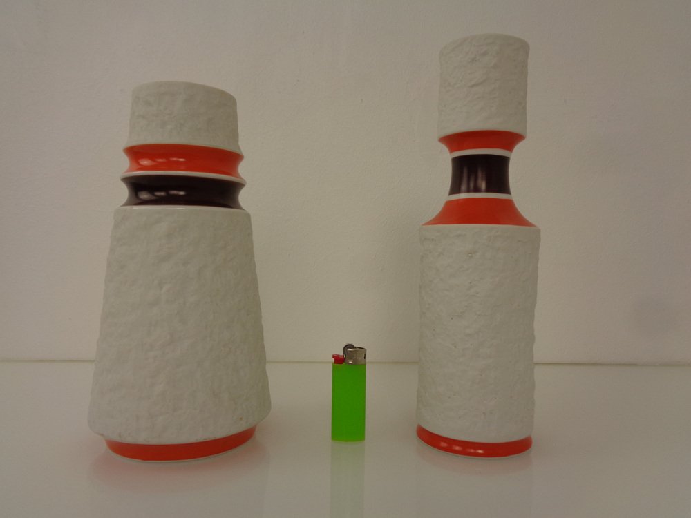 Space Age Op Art Vases from Royal KPM, 1960s, Set of 2