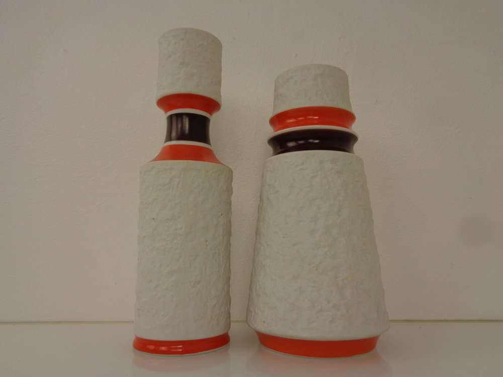 Space Age Op Art Vases from Royal KPM, 1960s, Set of 2