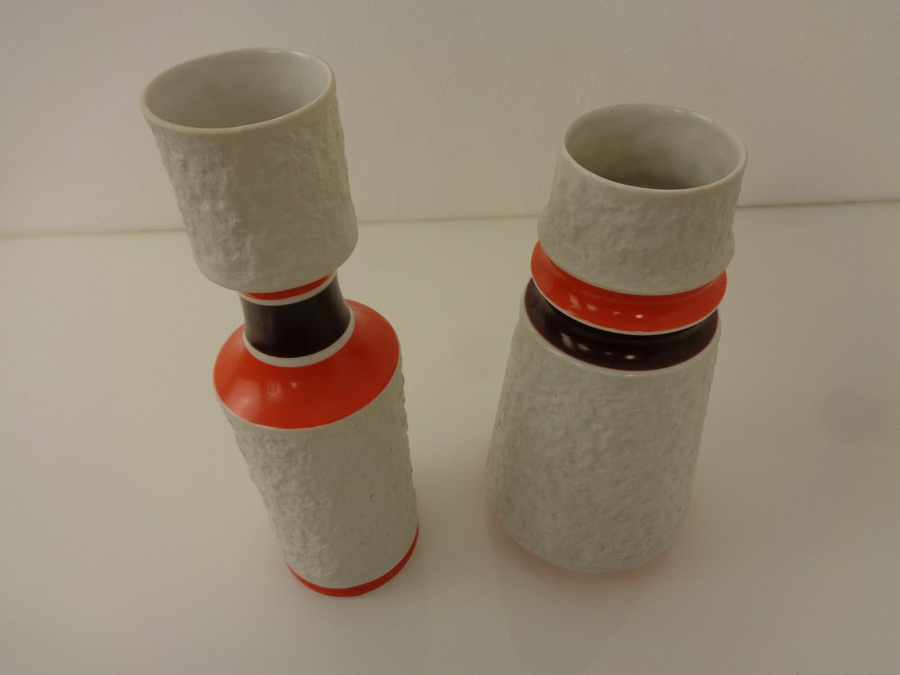 Space Age Op Art Vases from Royal KPM, 1960s, Set of 2