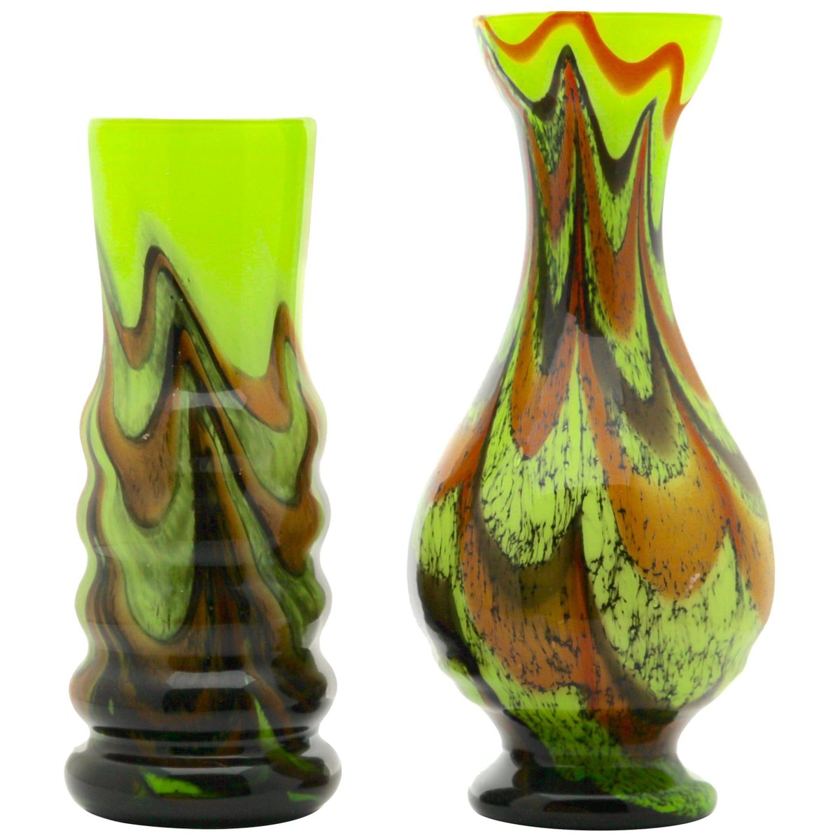 Space Age Opaline Vases, Florence, 1955, Set of 2