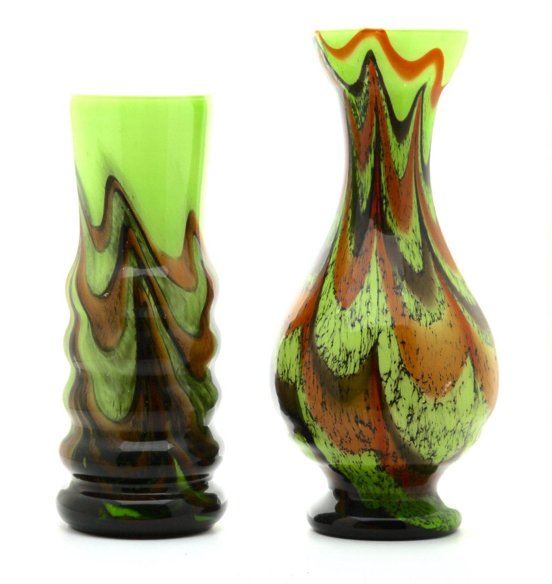 Space Age Opaline Vases, Florence, 1955, Set of 2