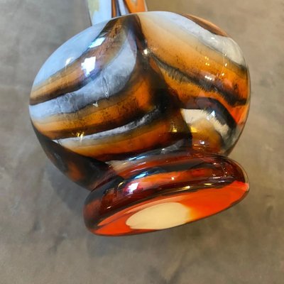 Space Age Orange and Brown Opaline Glass Vase attributed to Carlo Moretti, 1970s-NMK-1438302