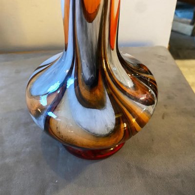 Space Age Orange and Brown Opaline Glass Vase attributed to Carlo Moretti, 1970s-NMK-1438302