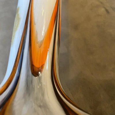 Space Age Orange and Brown Opaline Glass Vase attributed to Carlo Moretti, 1970s-NMK-1438302